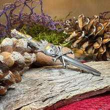 Load image into Gallery viewer, Scottish "King Death" Skull Kilt Pin - Handmade in Scotland
