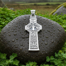 Load image into Gallery viewer, Irish Durrow Celtic Cross Necklace in Sterling Silver
