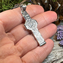 Load image into Gallery viewer, Irish Durrow Celtic Cross Necklace in Sterling Silver
