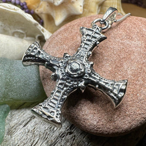 Saint Cuthbert Celtic Cross Necklace