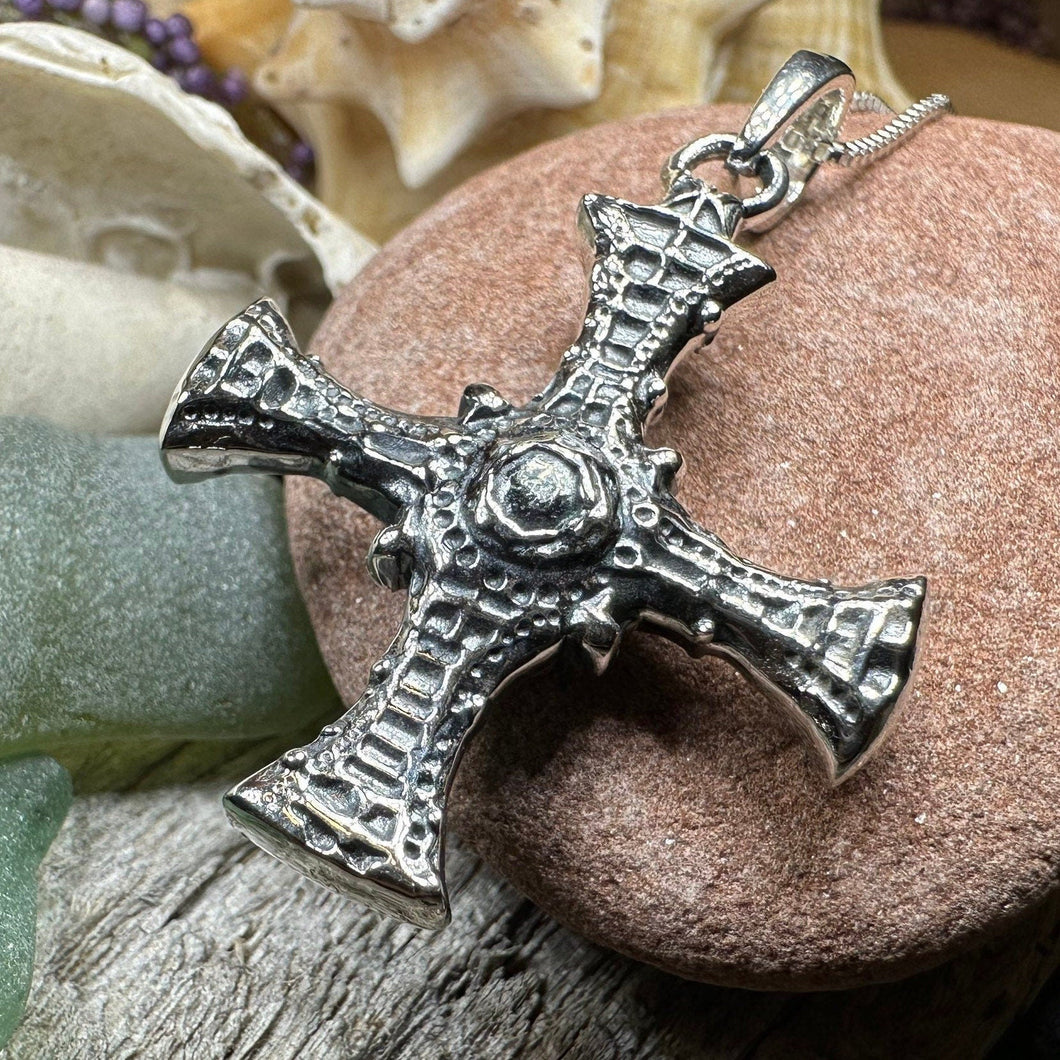 Saint Cuthbert Celtic Cross Necklace