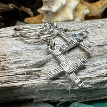 Load image into Gallery viewer, Saint Brigid&#39;s Cross Hoop Earrings
