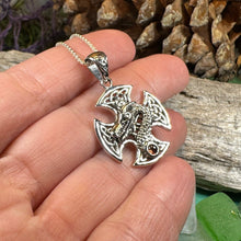 Load image into Gallery viewer, Dragonheart Celtic Cross Necklace in Sterling Silver
