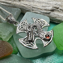 Load image into Gallery viewer, Dragonheart Celtic Cross Necklace in Sterling Silver
