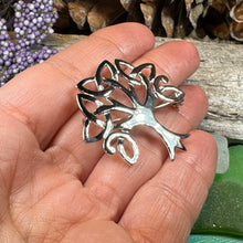 Load image into Gallery viewer, Celtic Trinity Knot Tree Of Life Brooch in Sterling Silver
