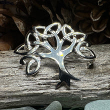 Load image into Gallery viewer, Celtic Trinity Knot Tree Of Life Brooch in Sterling Silver
