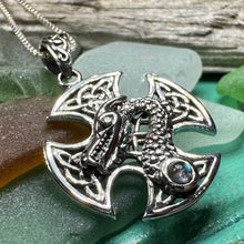 Load image into Gallery viewer, Dragonheart Celtic Cross Necklace in Sterling Silver
