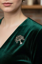 Load image into Gallery viewer, Celtic Trinity Knot Tree Of Life Brooch in Sterling Silver
