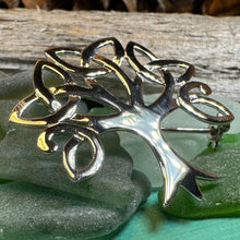Load image into Gallery viewer, Celtic Trinity Knot Tree Of Life Brooch in Sterling Silver
