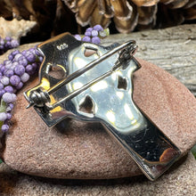 Load image into Gallery viewer, Celtic Cross Dove of Peace Brooch in Sterling Silver
