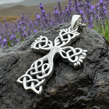 Load image into Gallery viewer, Eternal Tree Celtic Cross Necklace in Sterling Silver

