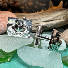 Load image into Gallery viewer, Traditional Claddagh Cuff Links
