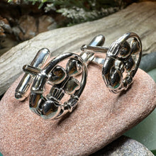 Load image into Gallery viewer, Fergal Irish Claddagh Sterling Silver Cuff Links for Men

