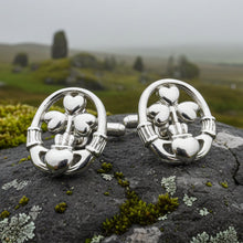 Load image into Gallery viewer, Tyrone Irish Claddagh Cufflinks in Sterling Silver
