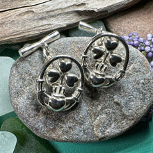 Load image into Gallery viewer, Tyrone Irish Claddagh Cufflinks in Sterling Silver
