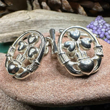 Load image into Gallery viewer, Tyrone Irish Claddagh Cufflinks in Sterling Silver
