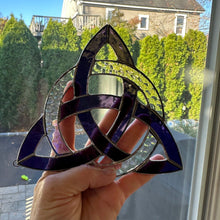 Load image into Gallery viewer, Trinity Knot Stained Glass Suncatcher
