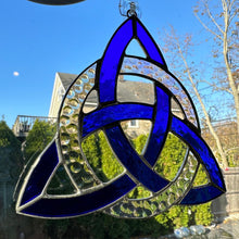 Load image into Gallery viewer, Trinity Knot Stained Glass Suncatcher

