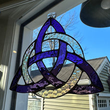 Load image into Gallery viewer, Trinity Knot Stained Glass Suncatcher
