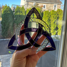 Load image into Gallery viewer, Trinity Knot Stained Glass Suncatcher
