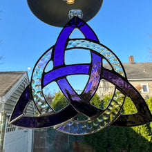 Load image into Gallery viewer, Trinity Knot Stained Glass Suncatcher
