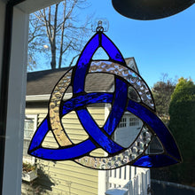 Load image into Gallery viewer, Trinity Knot Stained Glass Suncatcher
