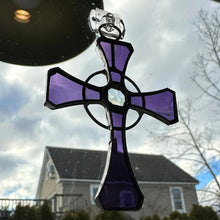Load image into Gallery viewer, Celtic Cross Stained Glass Suncatcher
