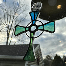 Load image into Gallery viewer, Celtic Cross Stained Glass Suncatcher
