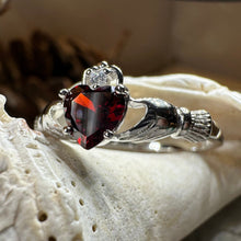 Load image into Gallery viewer, Garnet Claddagh Ring
