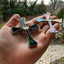 Load image into Gallery viewer, Celtic Cross Stained Glass Suncatcher

