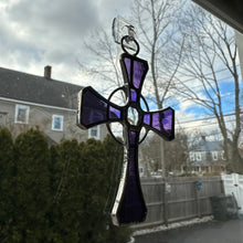 Load image into Gallery viewer, Celtic Cross Stained Glass Suncatcher

