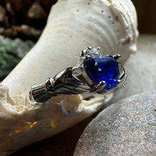 Load image into Gallery viewer, Sapphire Zirconia Claddagh Ring
