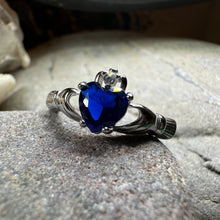 Load image into Gallery viewer, Sapphire Zirconia Claddagh Ring
