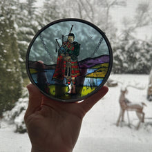 Load image into Gallery viewer, Scottish Bagpiper Stained Glass Suncatcher
