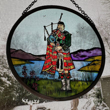 Load image into Gallery viewer, Scottish Bagpiper Stained Glass Suncatcher
