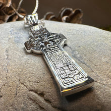 Load image into Gallery viewer, Irish Durrow Celtic Cross Necklace in Sterling Silver
