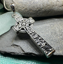 Load image into Gallery viewer, The Quinn Irish Harp Celtic Cross Necklace
