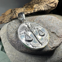 Load image into Gallery viewer, Scales of Justice Saint Michael Pendant - Sterling Silver
