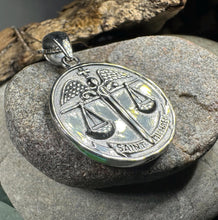Load image into Gallery viewer, Scales of Justice Saint Michael Pendant - Sterling Silver

