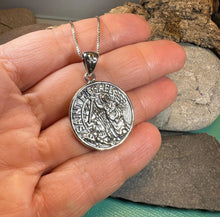 Load image into Gallery viewer, Scales of Justice Saint Michael Pendant - Sterling Silver
