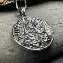 Load image into Gallery viewer, Scales of Justice Saint Michael Pendant - Sterling Silver
