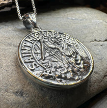 Load image into Gallery viewer, Scales of Justice Saint Michael Pendant - Sterling Silver
