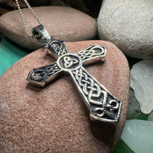 Load image into Gallery viewer, Holy Spirit Celtic Cross Necklace in Sterling Silver
