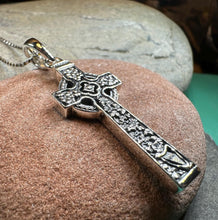 Load image into Gallery viewer, The Quinn Irish Harp Celtic Cross Necklace
