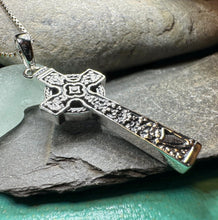 Load image into Gallery viewer, The Quinn Irish Harp Celtic Cross Necklace
