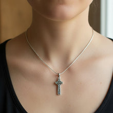 Load image into Gallery viewer, The Quinn Irish Harp Celtic Cross Necklace
