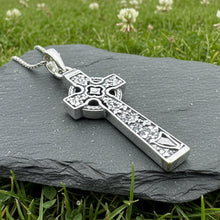 Load image into Gallery viewer, The Quinn Irish Harp Celtic Cross Necklace
