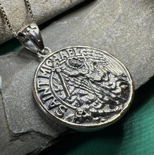Load image into Gallery viewer, Scales of Justice Saint Michael Pendant - Sterling Silver
