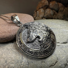 Load image into Gallery viewer, Forest Shadow Celtic Wolf Necklace in Sterling Silver
