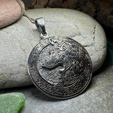 Load image into Gallery viewer, Forest Shadow Celtic Wolf Necklace in Sterling Silver
